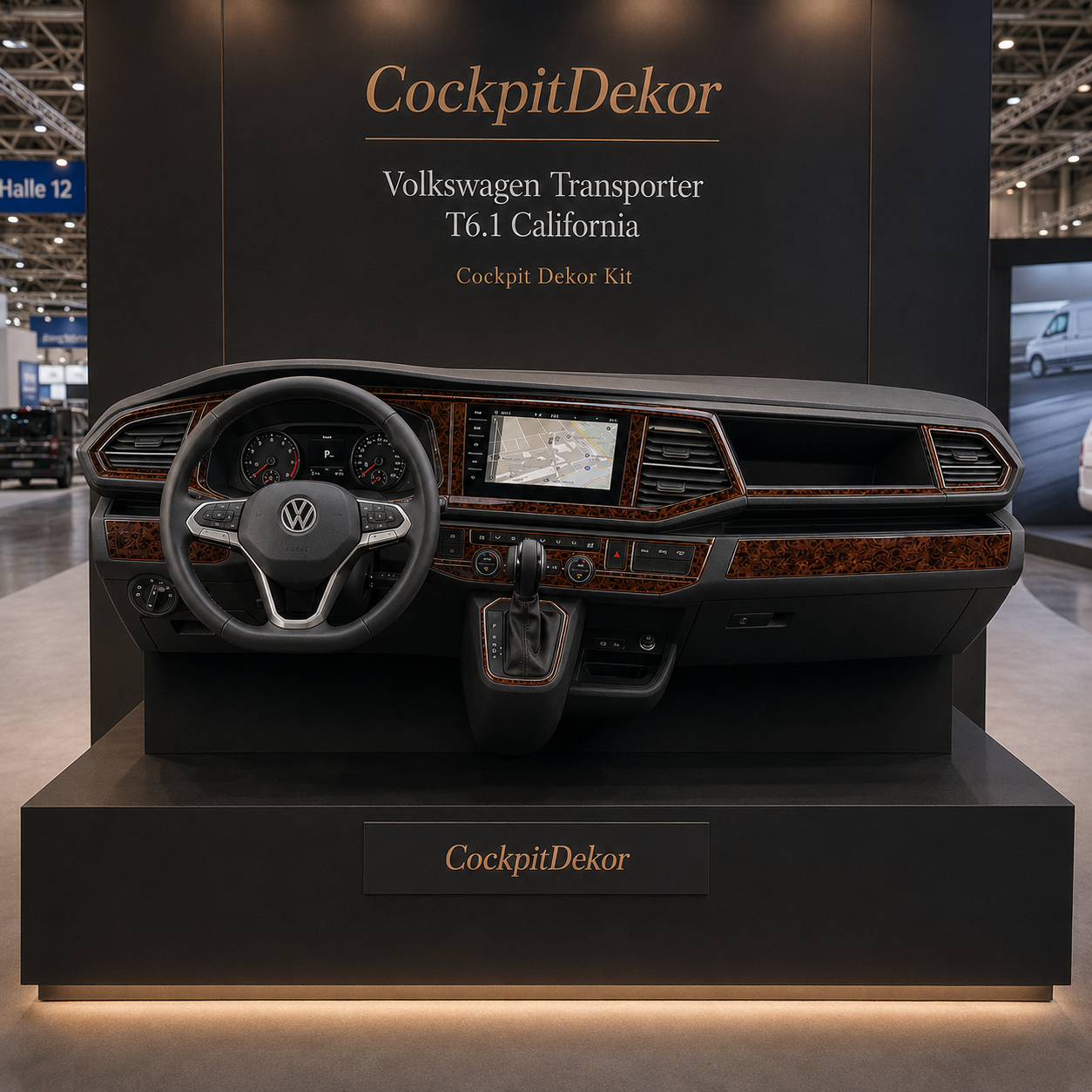 CockpitDekor Volkswagen Transporter T6.1 campervan dashboard display